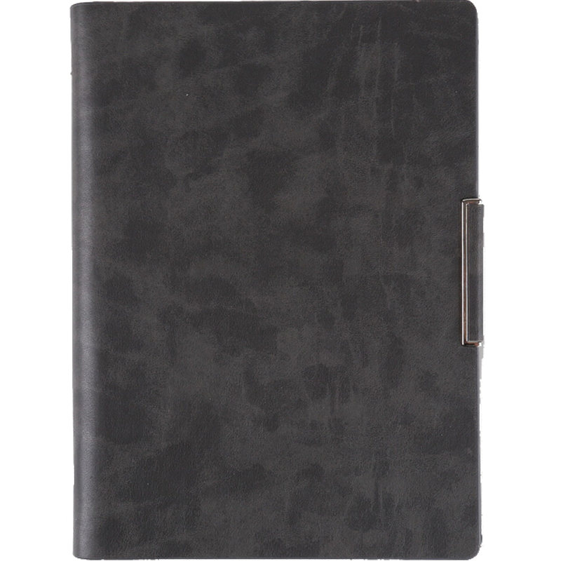 TRNFA TB-H307 High-Quality Office Notebook Premium Business Journal Faux Leather Vintage Pendant Loose-Leaf Notepad Office Stationery (Gray) 23.5*17cm