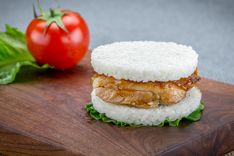 乐肴居 照烧鸡排米汉堡 150gx6个 糯米饭团 儿童早餐即食 速冻食品