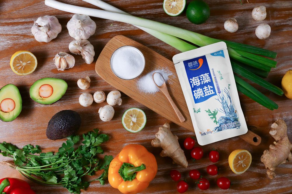 岩之味 首味海藻碘盐 天然海藻碘 精制盐 加碘盐350g袋装.-京东