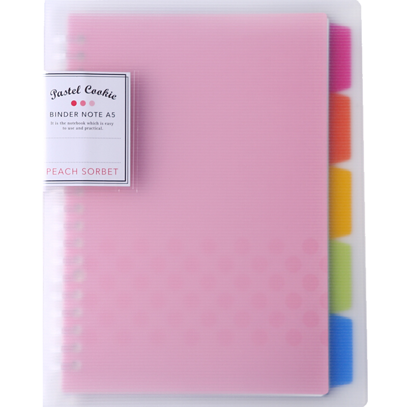KOKUYO Light Color Cookie B5 Loose-Leaf Notebook Campus Replacement Refill Paper with 5 Beautiful Colorful Index Dividers, 40 Sheets, Pink WSG-RUCP11NP