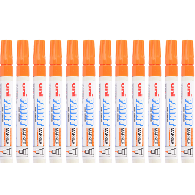 Uni Mitsubishi PX-20 Medium-Sized Paint Pen (Orange), 2.2-2.8mm (12-Pack), (Suitable for Automotive Touch-Up Painting)