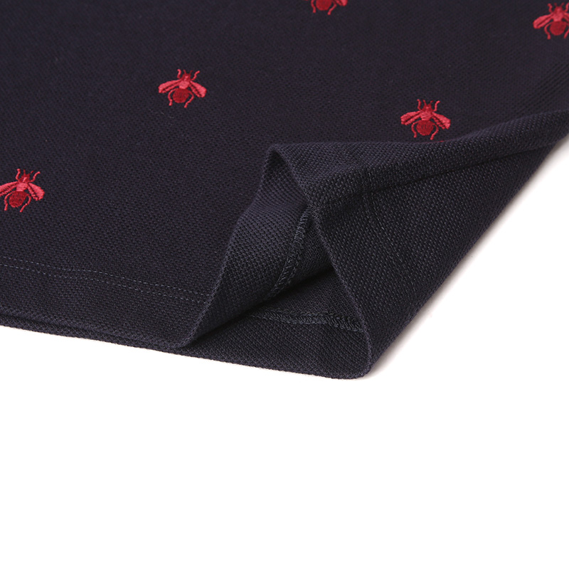 gucci 古驰 男士藏蓝色棉质小蜜蜂刺绣短袖polo衫 431039 x5b55 4542