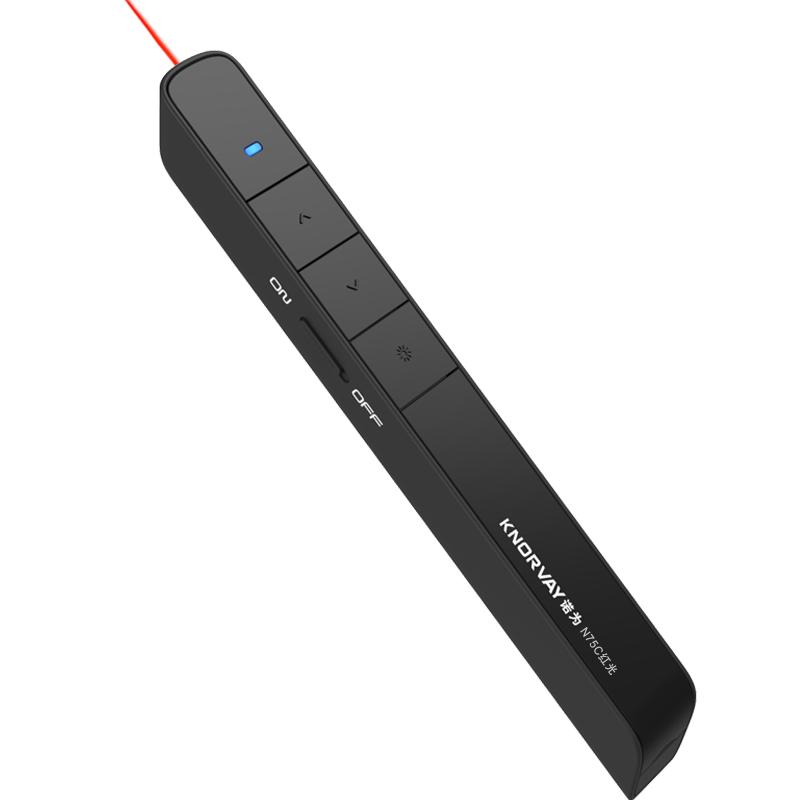 NORWII Rechargeable Page-Turning Pen, PPT Laser Pointer for Teachers' Projection, Multimedia Wireless Presenter, Teaching Aid for Lectures And Meetings, Electronic Pointer Pen N75 Red Light Black