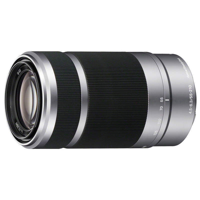 SONY E 55-210mm APS-C Telephoto Zoom Mirrorless Camera Lens, Silver E-Mount, SEL55210
