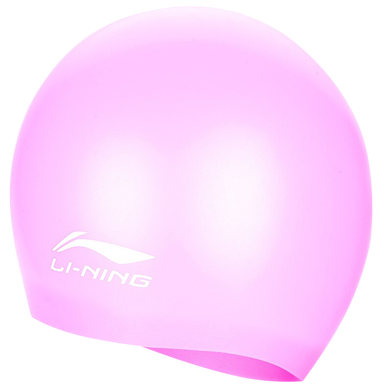 Li-Ning LI-NING Long Hair Silicone Waterproof Swimming Cap, Unisex Swim Cap, LSJK808 Pink