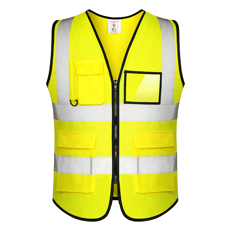 XINGGONG Reflective Vest, Reflective Waistcoat, Reflective Clothing, Reflective Jacket, Traffic Construction Sanitation Vest, Fluorescent Clothing, Fluorescent Yellow, XL Size
