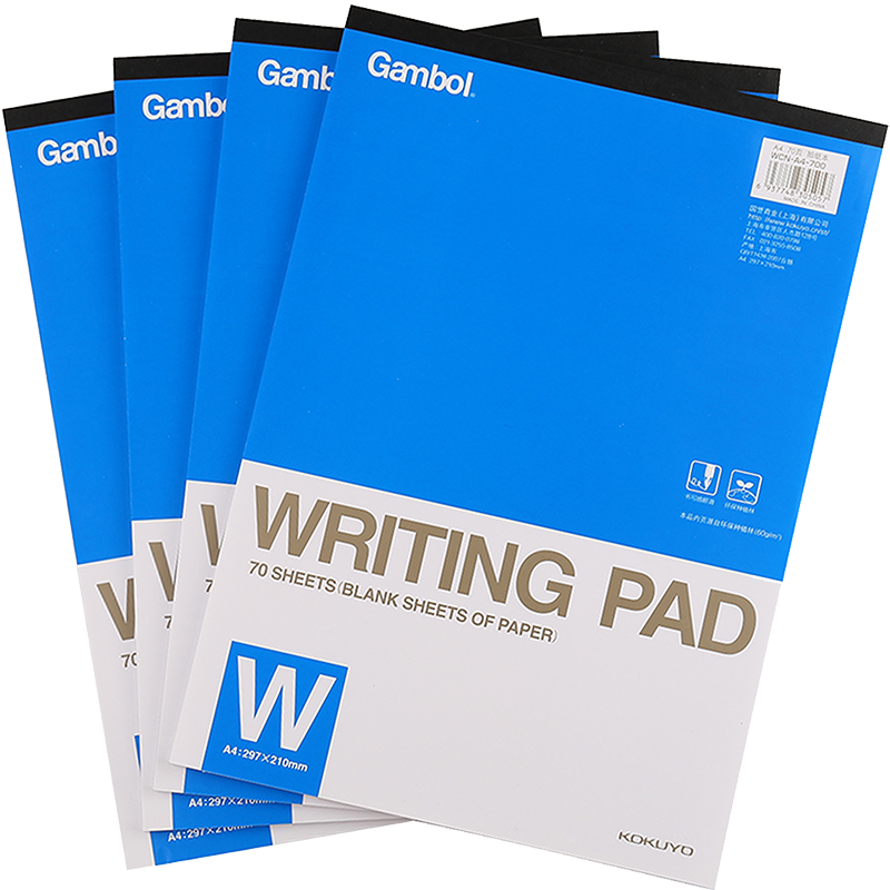 KOKUYO [Best-Selling Product] Draft Notebook Gambol Watanabe A4 Notebook Scratch Pad Blank Paper 70 Sheets 4 Notebooks Inner Pages WCN-A4