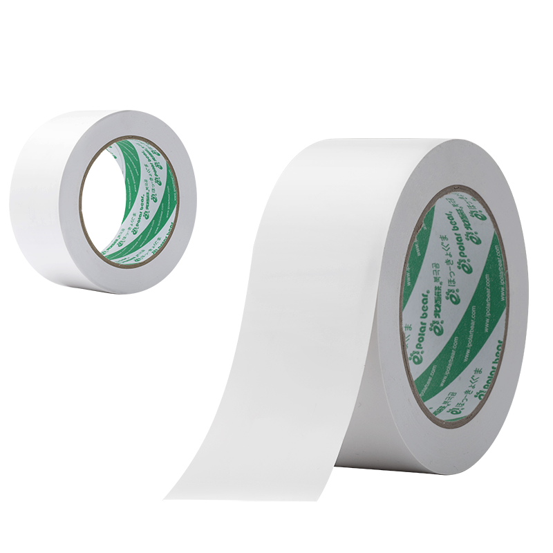 Polar Bear White Safety Warning Tape, Thickened PVC Wear-Resistant Waterproof, Classified Line Moving Area Factory Floor 5S Positioning 48mm*33m 1 Roll PVC-048W