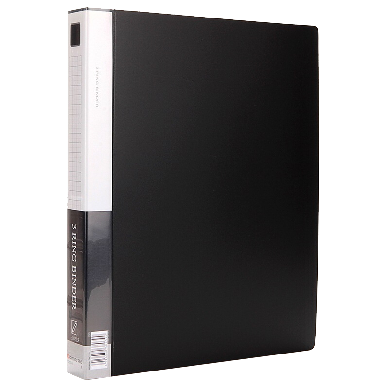 COMIX 1.5-Inch 3-Hole O-Ring Binder/Document Folder A4 Black TC530AB