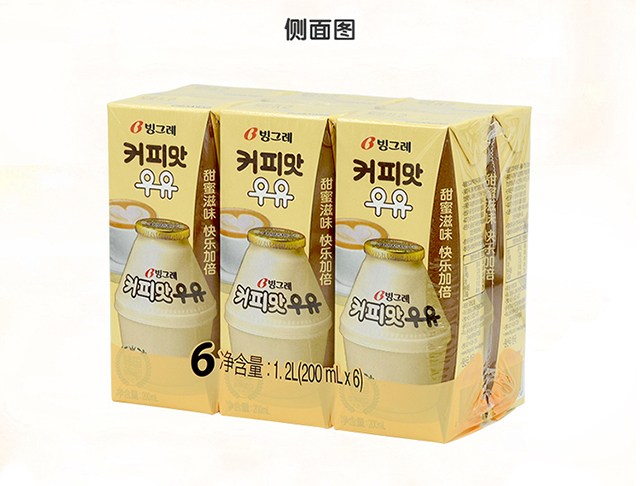 韩国进口 宾格瑞（BINGGRAE）咖啡味牛奶饮料200ml*6-京东