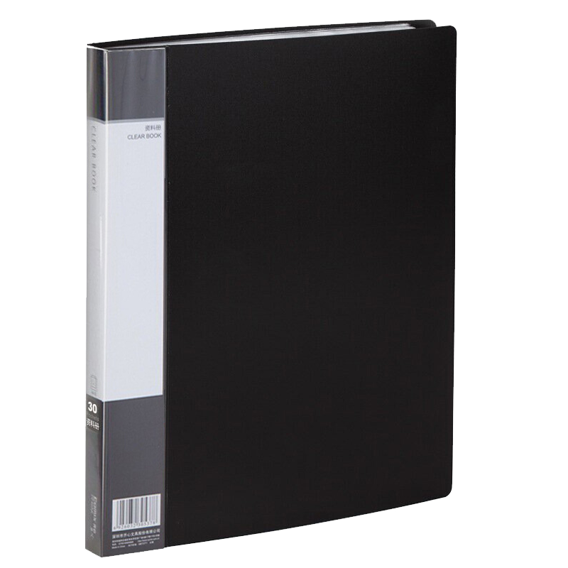 COMIX A4/30-Page Document Folder File Organizer with Pockets for Students' Exam Papers And Subject Storage, Black PF30AK