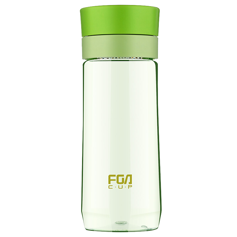Fuguang Outdoor Sports Water Bottle for Men And Women, Plastic Cup, Portable Student Mug, Durable Tea Infuser with Carrying Strap, Green, 500ml