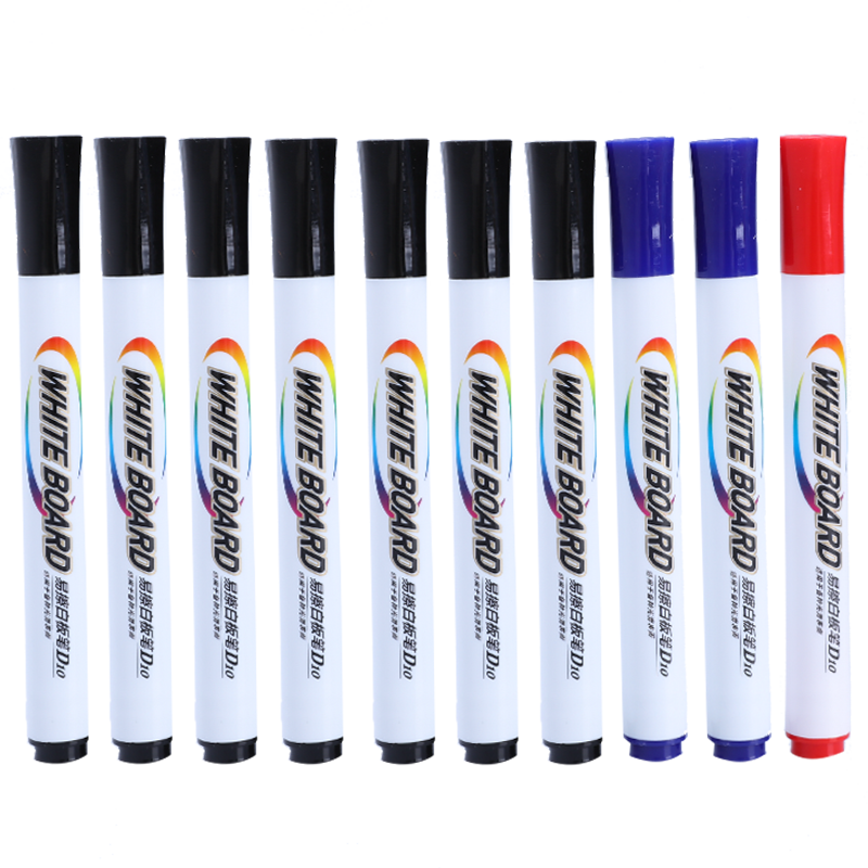 M&G Stationery Erasable Whiteboard Markers D10 Single-Tip Office Meeting Markers Easy-To Whiteboard Pens (7 Black, 2 Blue, 1 Red) 10 Pcs/box AWMY2232