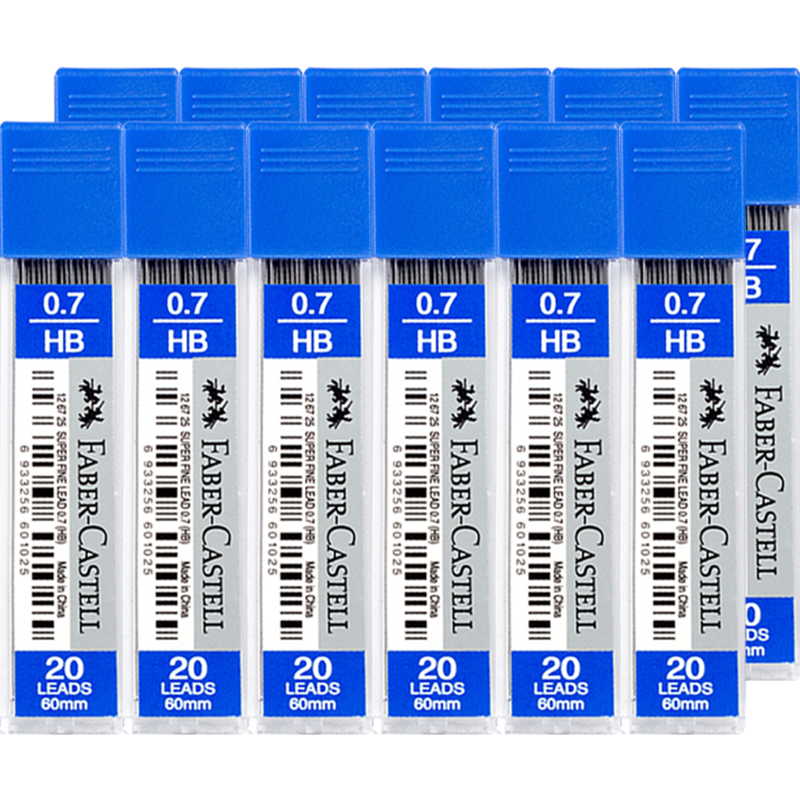Faber-Castell 0.7mm HB Mechanical Pencil Lead Refills 12-Pack (Model 126725)