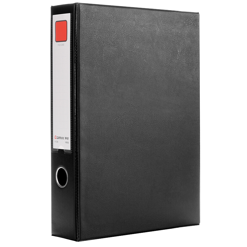 COMIX 68mm A4 Magnetic File Box, Thickened PVC Document Box with 55mm Capacity for Papers And Financial Receipts Storage (With Paper Clip), Black EA1013