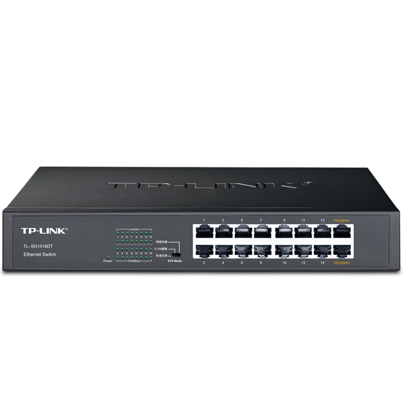 TP-LINK 16-Port Full Gigabit Switch, Unmanaged T Series, Enterprise-Level Switch, Monitoring Network Cable Splitter, Traffic Distributor TL-SG1016DT