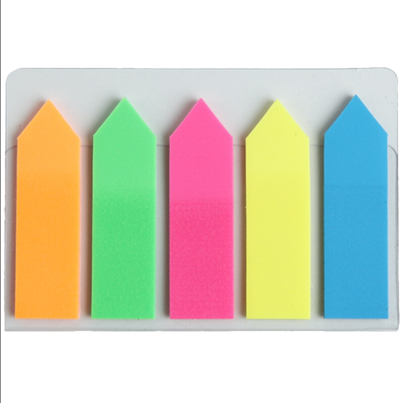 COMIX Fluorescent Film Index Label Sticker/Note Pad/Notepad/Pocket Memo (44x12mm), 20 Sheets * 5 Colors, Office Supplies, School Stationery, Group Buy D6019
