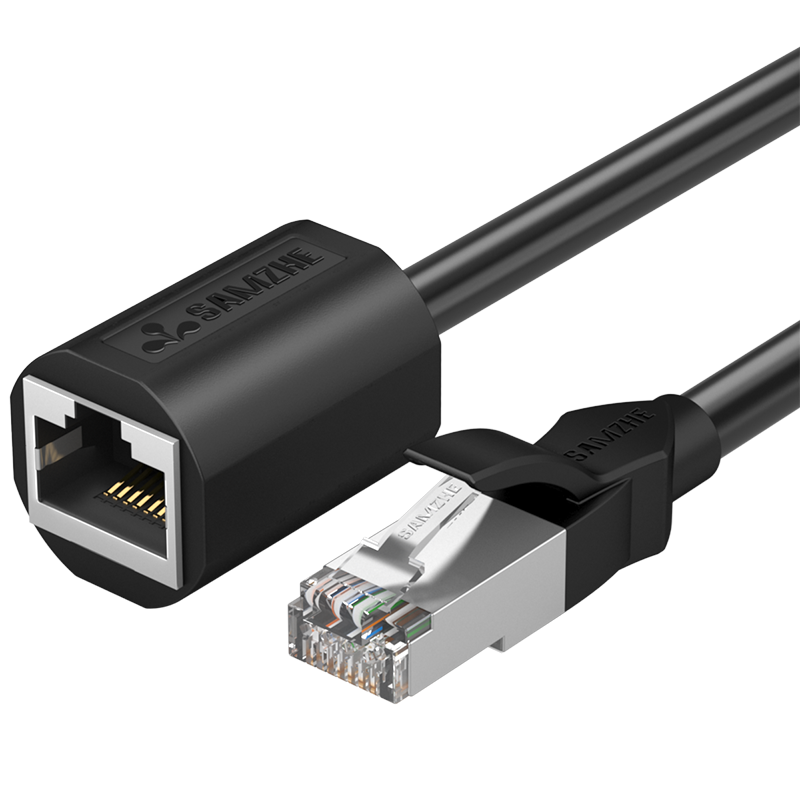 SAMZHE Network Cable Extender, RJ45 Ethernet Port Connector Extender, Cat6 Gigabit Network Broadband Male to Female Interface Twisted Pair Connection Cable Pure Copper, 2 Meters, 620YC