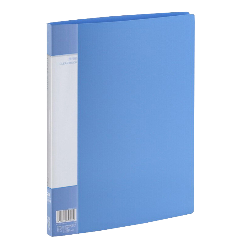 COMIX A4/20-Page Document Folder, Loose-Leaf Organizer with Pockets, File Holder, Student Exam Paper Subject Storage Bag, Blue PF20AK