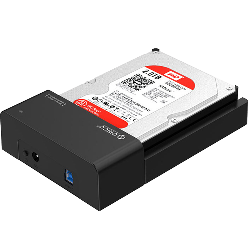 ORICO Hard Drive Enclosure, Horizontal Single-Bay USB3.0, 2.5/3.5 Inch SATA, for Laptop And Desktop Mechanical And Solid State SSDs, External Readable Portable Case - 6518US3