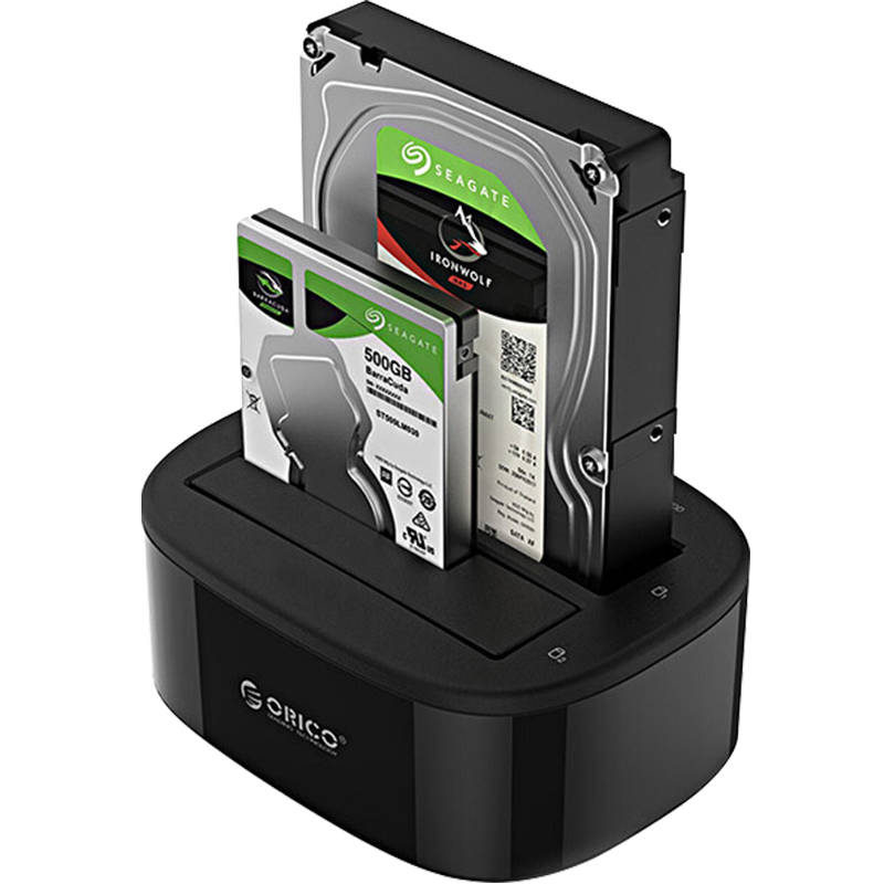 ORICO Hard Drive Enclosure Base, 2.5/3.5 Inch SATA Serial Port, External Mechanical And Solid-State Drive Enclosure for Laptops And Desktops, Dual-Bay 6228US3
