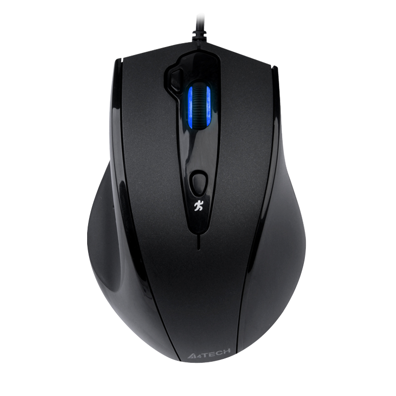 A4TECH N-810FX Large Right Hand Wired Mouse, Wired Office Mouse Peripheral Computer Mouse, Wired Ergonomic Adjustable DPI, Black, Wired