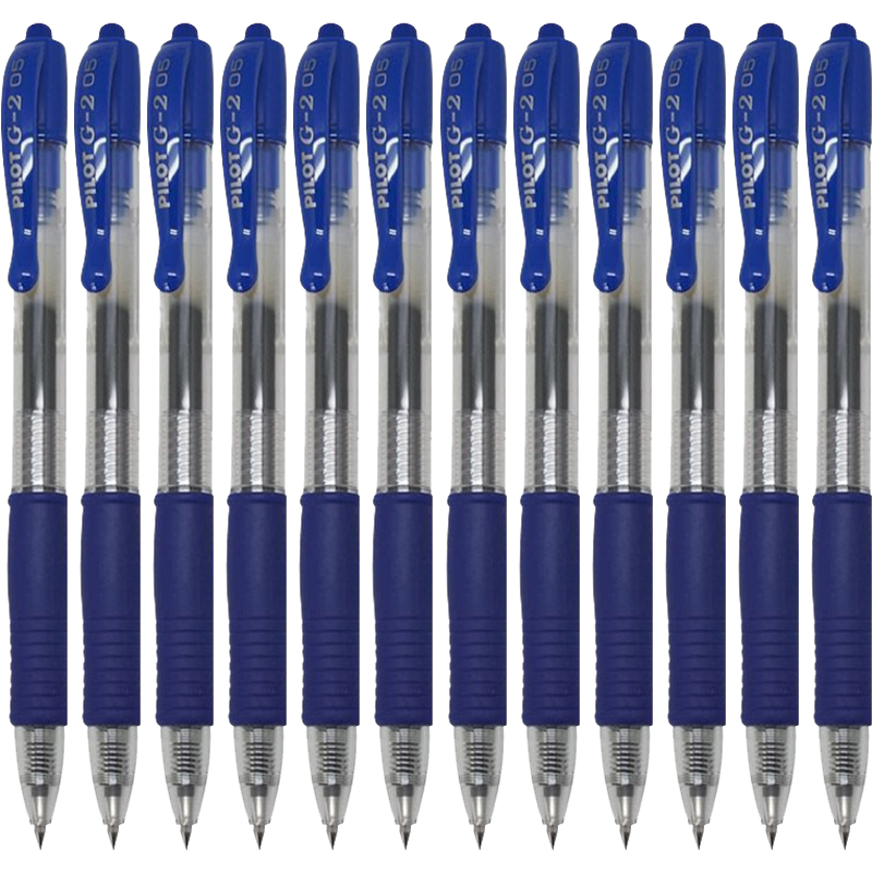 PILOT Retractable G2 Gel Pen with Bullet Tip for Signature, Exam Practice, Smooth Rollerball Pen Office Stationery BL-G2 Blue 0.5mm 12-Pack