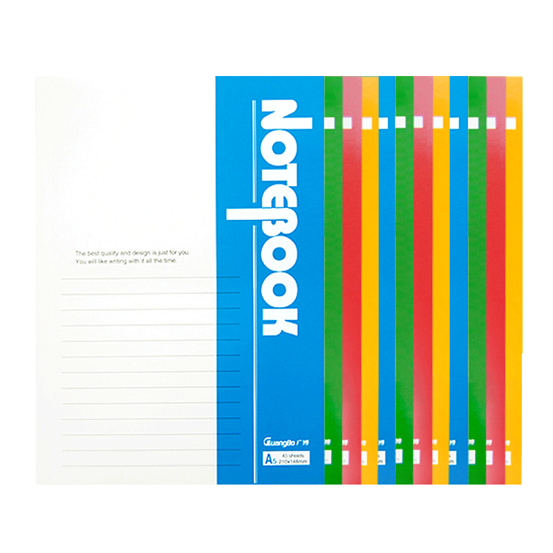 GuangBo A5 Notebook Office Meeting Journal Student Diary Soft Copy Book, 40 Sheets 10 Packs Random Colors GBR0790
