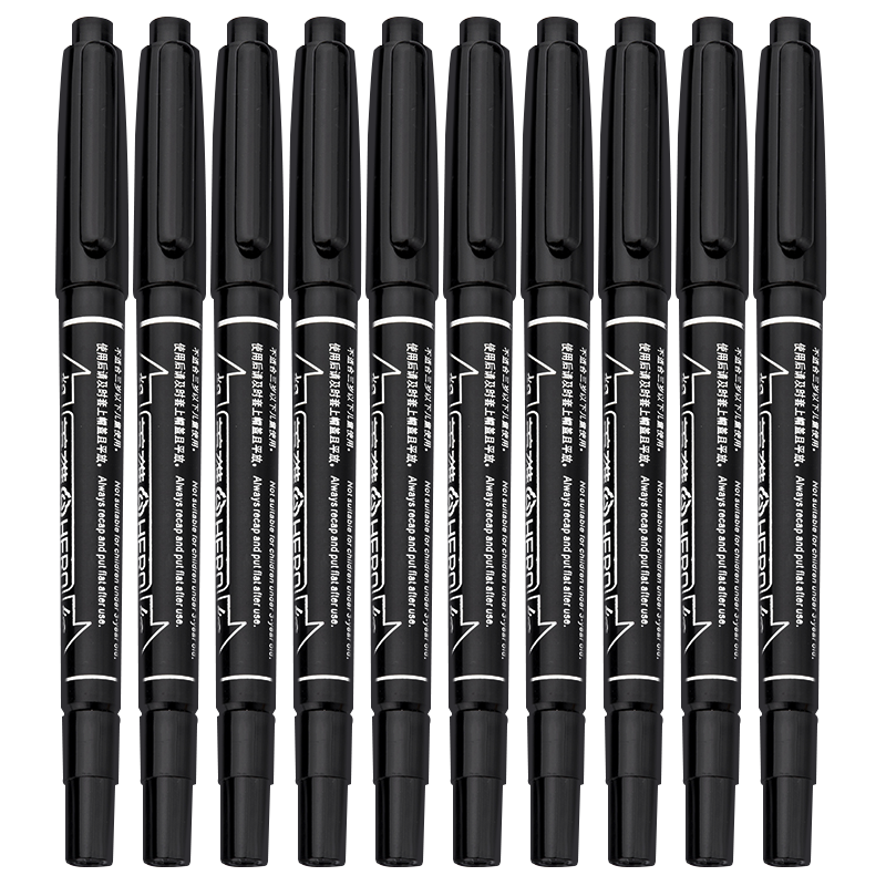 HERO Marker Pen, Oil-Based Marker, Business And Student Use, Pack of 10, Black, 887