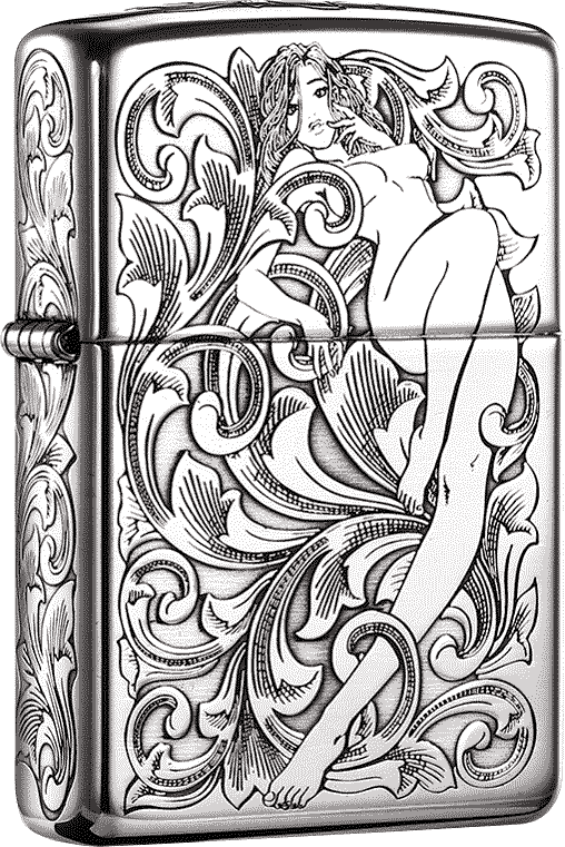 银制机 五面雕刻 唐草仙子 礼袋套装