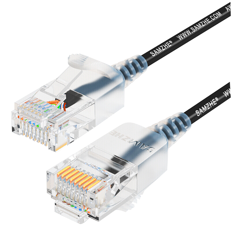 SAMZHE CAT6A Pure Copper Ethernet Cable, 10 Gigabit Patch Cord, Home Computer Broadband Compatible Gigabit Network Jumper Cable, 3 Meters Black SZH-6030