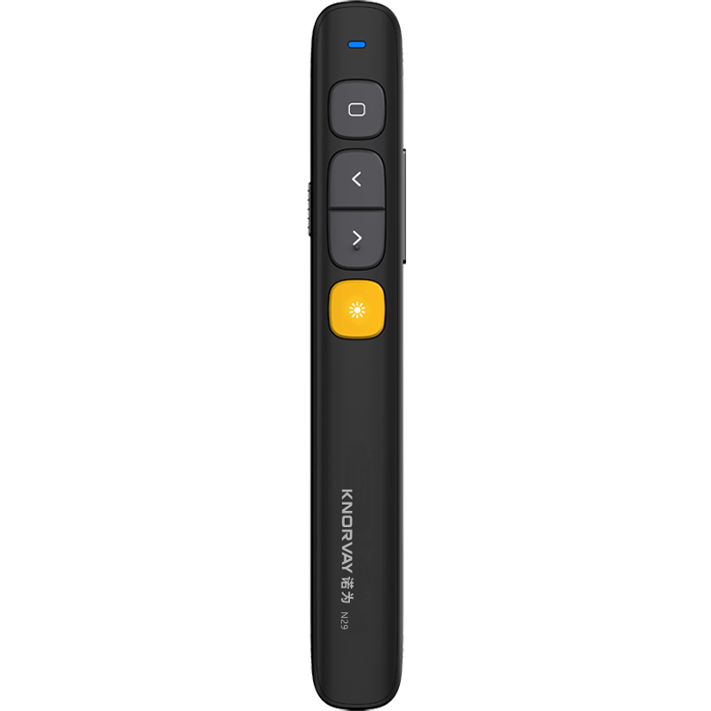 NORWII 100-Meter Remote Control PPT Page-Turning Pen for Teachers, Eye-Catching Button Laser Pointer, Volume Control, Wireless Presenter, Projection Pen, N29 Red Light, Black