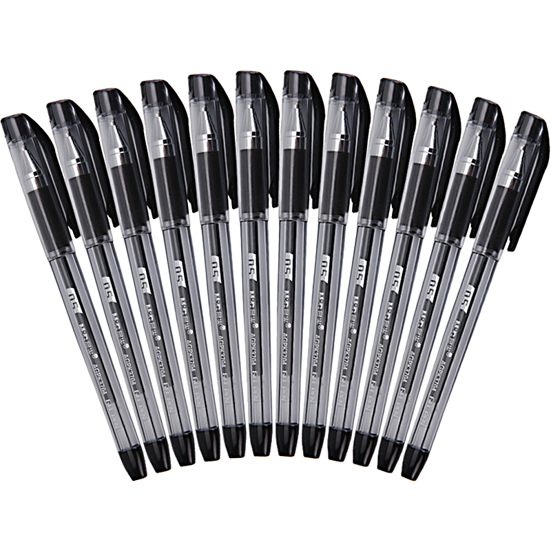 M&G (M&G) Stationery Cap-Off Gel Pen 0.5 Student Black Pen Signing Pen Business Bullet Tip Water Pen Office Supplies, Black, 12 Pens/box, Back-To Essential