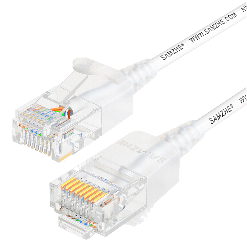 SAMZHE CAT6A Pure Copper Ethernet Cable, 10 Gigabit Patch Cord, Home Computer Broadband Compatible Gigabit Network Jumper, 15 Meters White SZB-3150