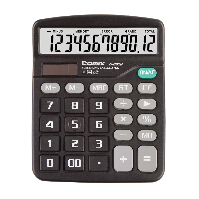 COMIX Classic Desktop Office Calculator, 12-Digit Large Screen Desktop Calculator, Student Office Stationery Supplies, C-837H