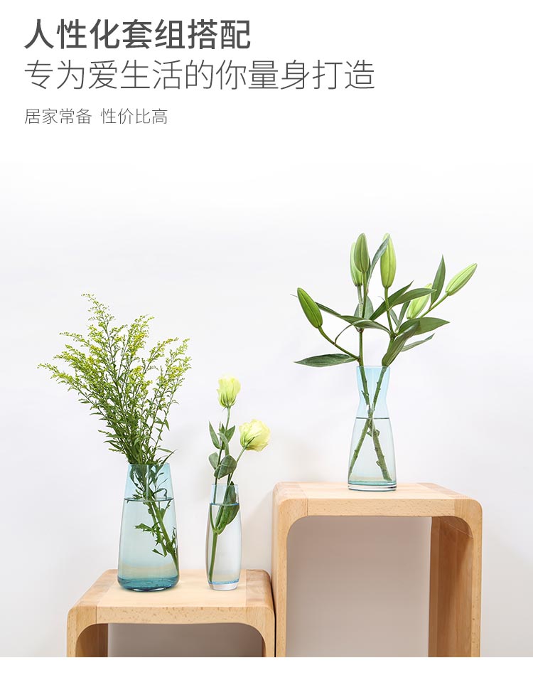 佳佰 佳佰 现代简约小清新彩色水培玻璃花瓶创意餐桌摆件一枝花...-京东