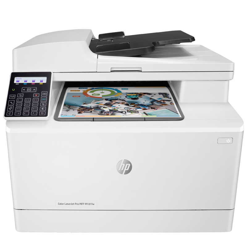 HP M181fw Color Laser Multifunction Home All-In Printer (Print, Copy, Scan, Fax), Four-In Wireless Connection with Automatic Document Feeder