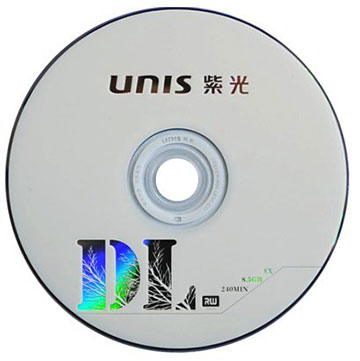 紫光（UNIS）DVD+R   DL光盘/刻录盘 8速8.5G 单面双层 桶装10片 空白光盘-京东