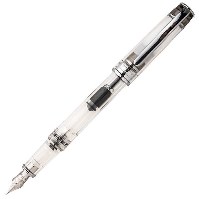 HERO Fountain Pen, 709 Ice Transparent Model, Iridium Nib Fountain Pen, Student Ink Pen, Calligraphy Practice Pen, Translucent Black