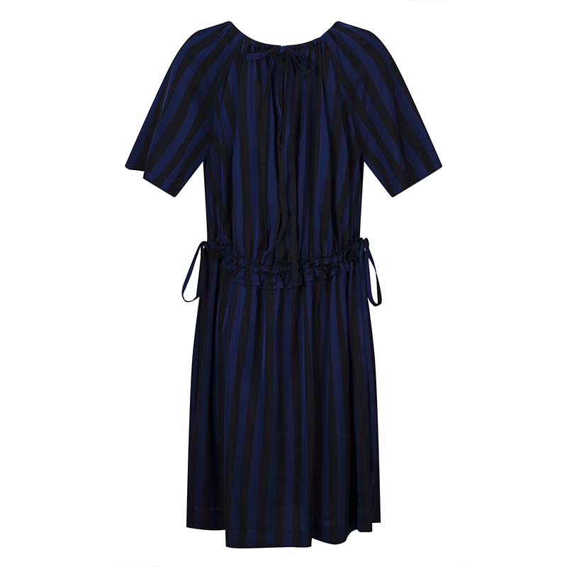 kenzo 高田贤三 女士蓝黑混纺条纹连衣裙 f852ro0335di 99 40