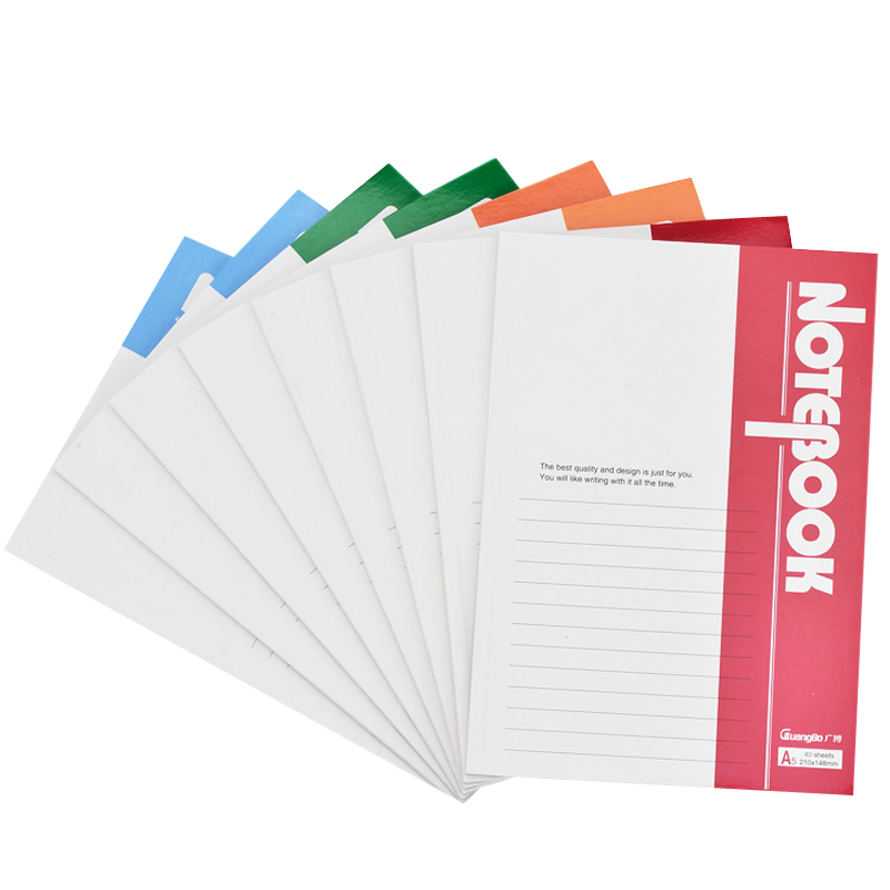GuangBo A5/80 Sheets Office Notebook, Diary, Soft Copy Book, Single-Line Notebook, 8-Pack Random Colors, GBR0792