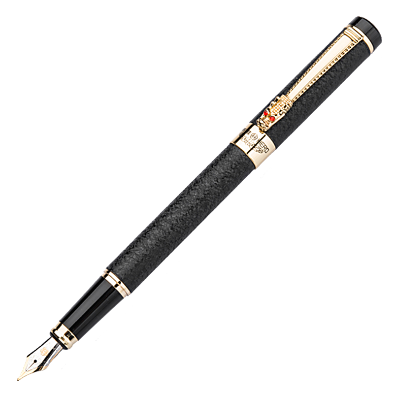 HERO Fountain Pen Black Velvet Sand Iridium Nib Ink Pen 6006