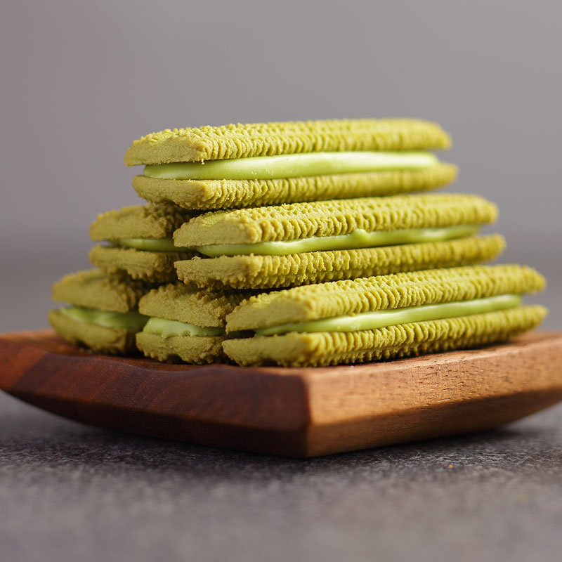 法丽兹抹茶慕斯味巧克力夹心曲奇饼干休闲零食团购礼物115g/盒