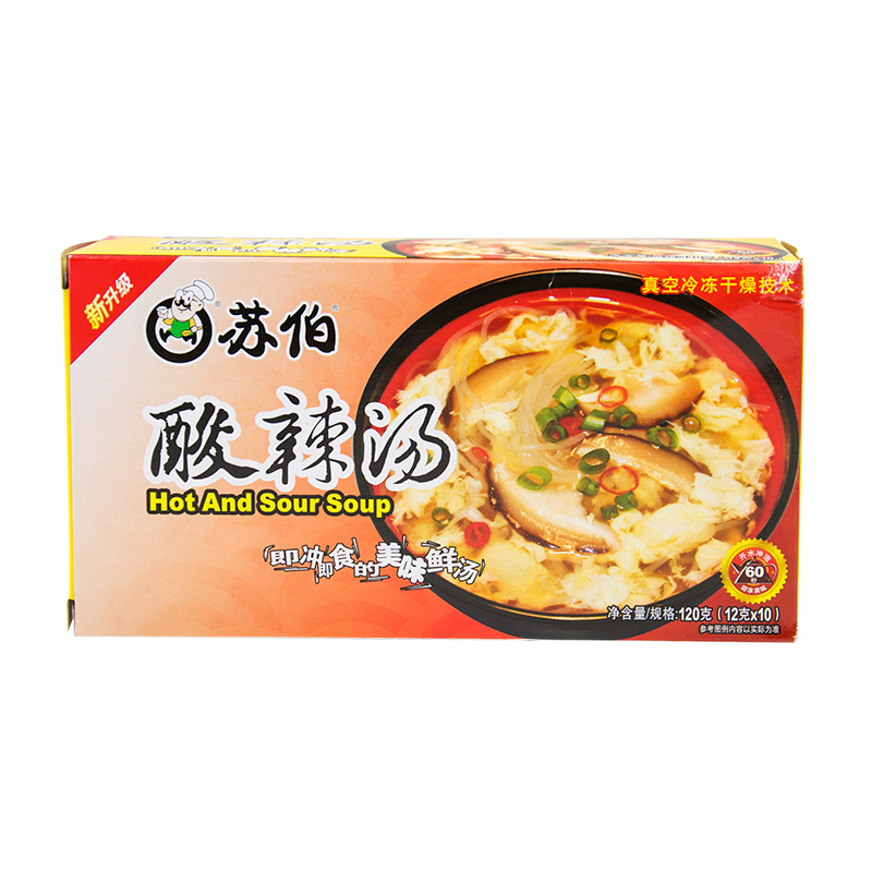 苏伯 酸辣汤 方便速食汤 12g*10包 FD冻干汤蔬菜汤便携早餐代餐汤