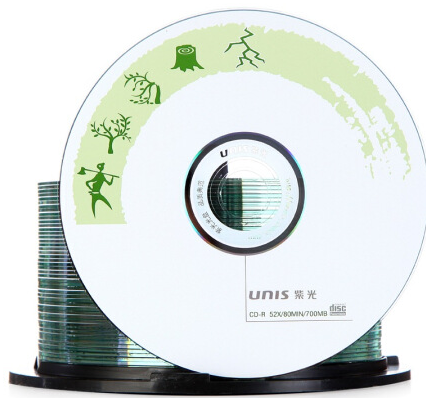 紫光（UNIS） CD-R空白光盘/刻录盘 天语系列 52速700M 桶装50片-京东