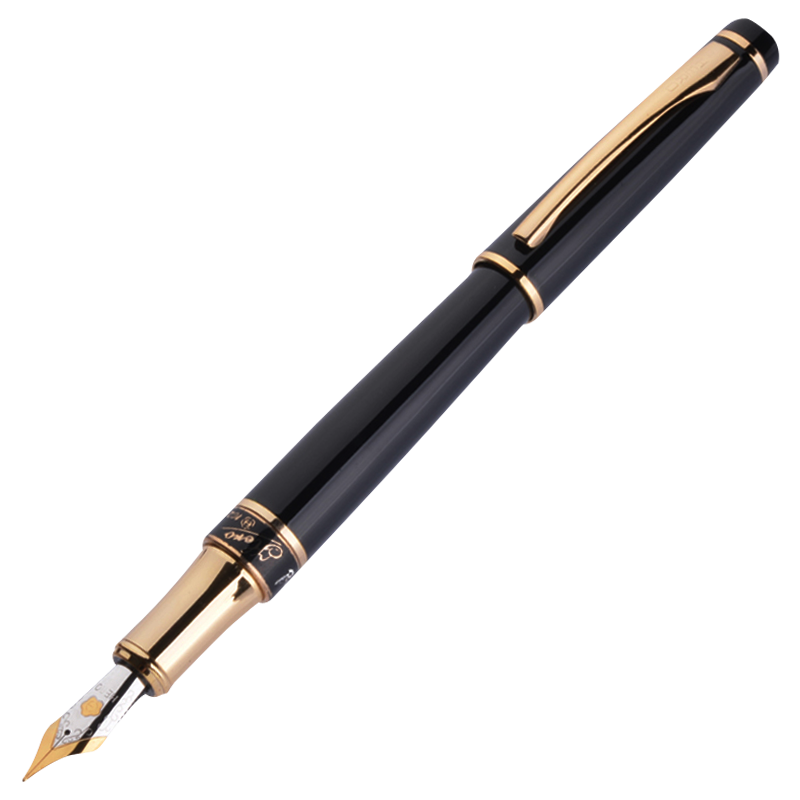 HERO Fountain Pen, 1021 Iridium Nib, High-End Business Office Ink Pen, Fine Nib, Black