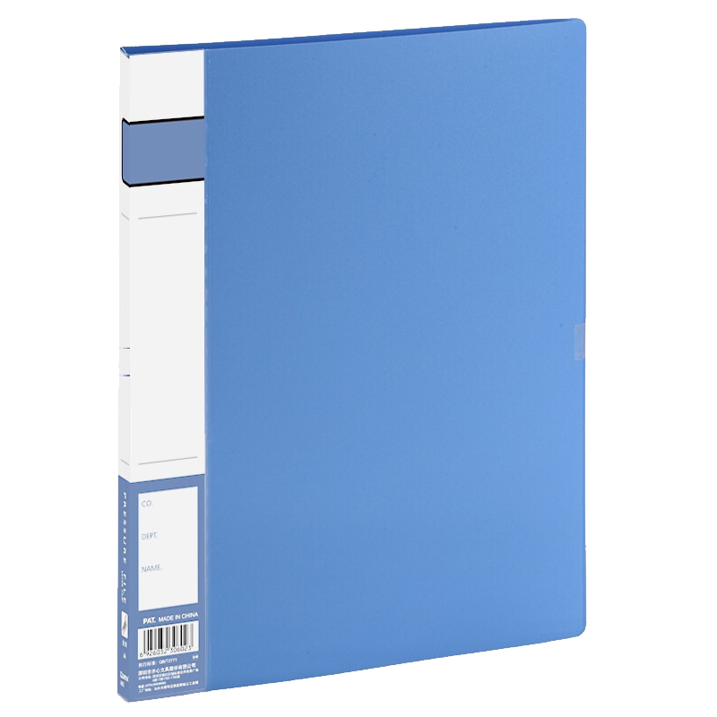 COMIX A4 Blue Single Strong Clip Folder with Insert Pocket A4 Document File Folder A602
