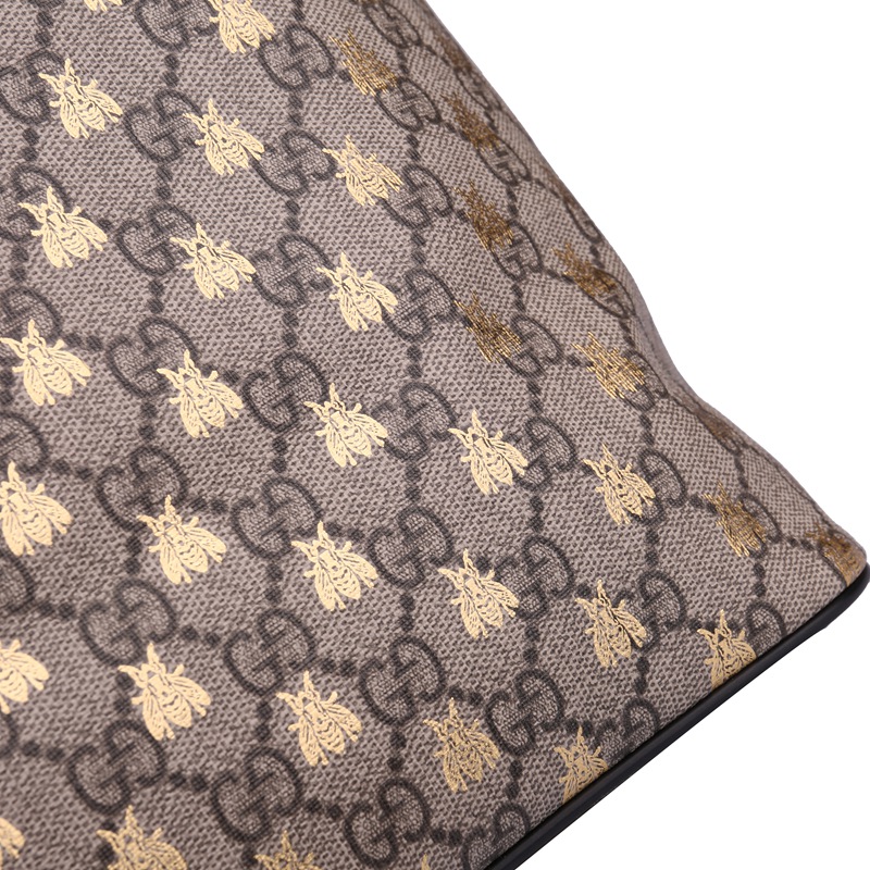 gucci 古驰 gucci女包 棕色pu革小蜜蜂印花女士手提单肩包 453705 9i