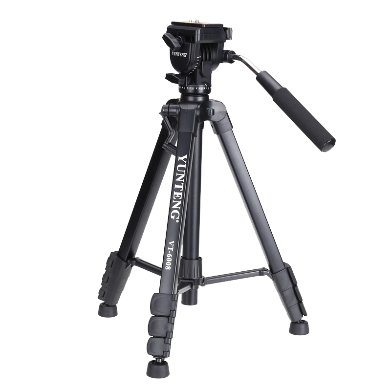 YUNTENG VT-6008 Premium Professional Tripod Hydraulic Head for Mirrorless Digital SLR Camera Camcorder Vlog Video Travel Mobile Live Streaming High-Quality Aluminum Alloy Tripod Stand