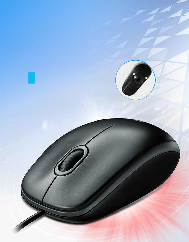 Проводная мышь Logitech M100r, белая, для офиса, симметричная, для большой руки